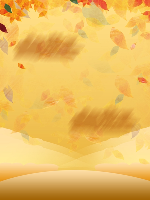 彩绘金秋十月落叶背景素材