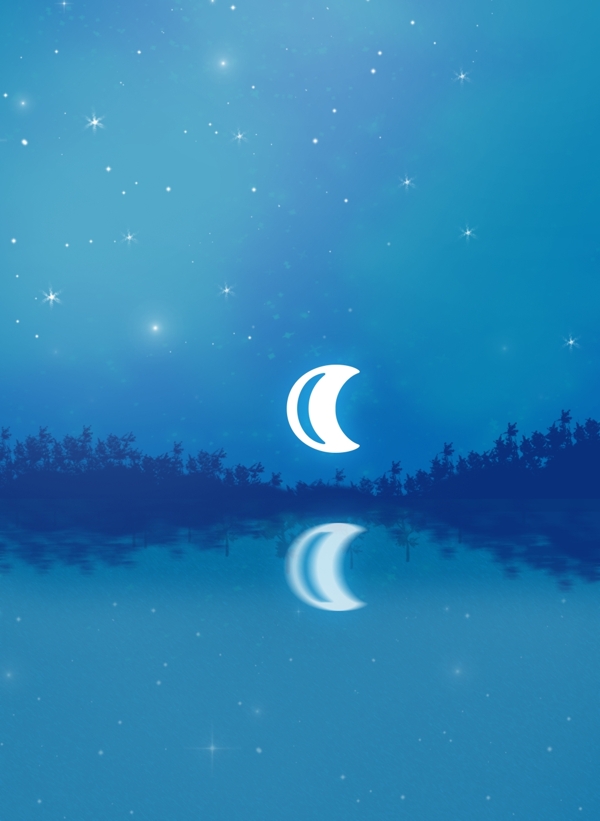 简洁蓝色静谧夜晚通用背景