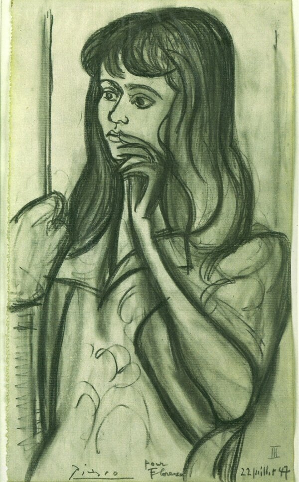 1947PortraitdeFlorenceLoeb西班牙画家巴勃罗毕加索抽象油画人物人体油画装饰画
