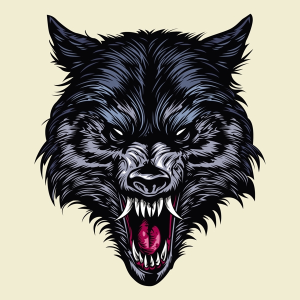 狼头美式纹身图案图片