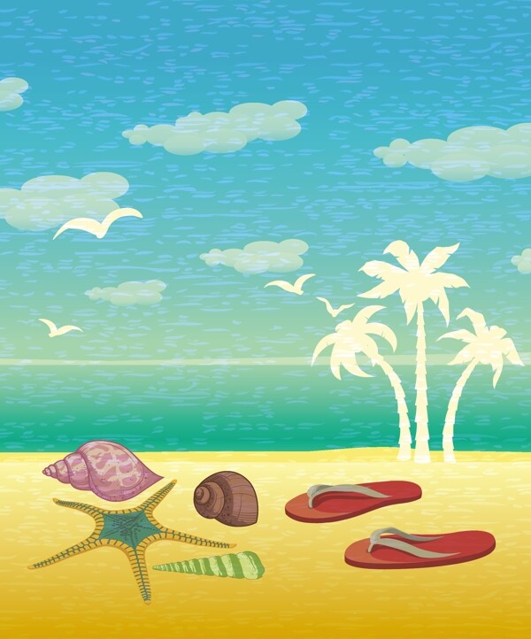 夏季背景矢量插畫