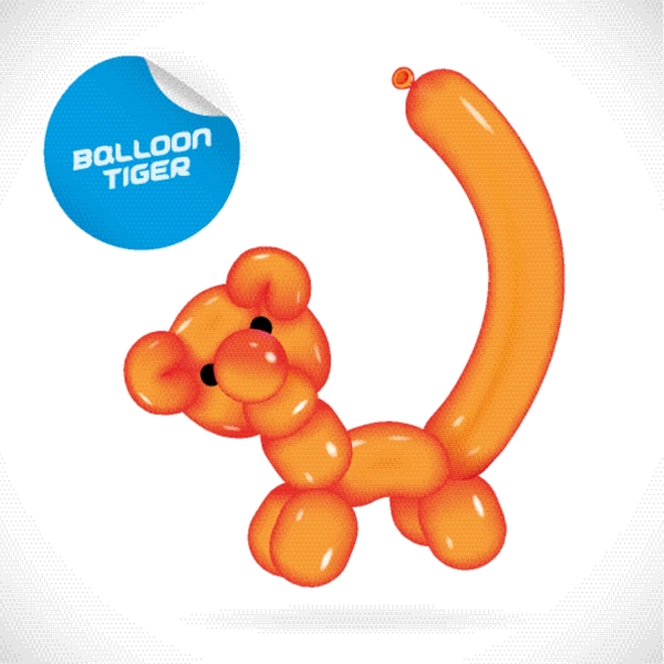 卡通动物造型气球矢量素材