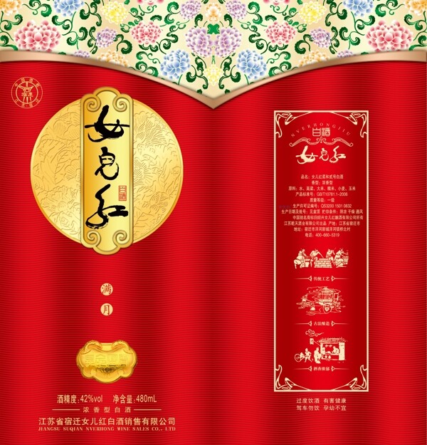 白酒包裝盒平面圖圖片