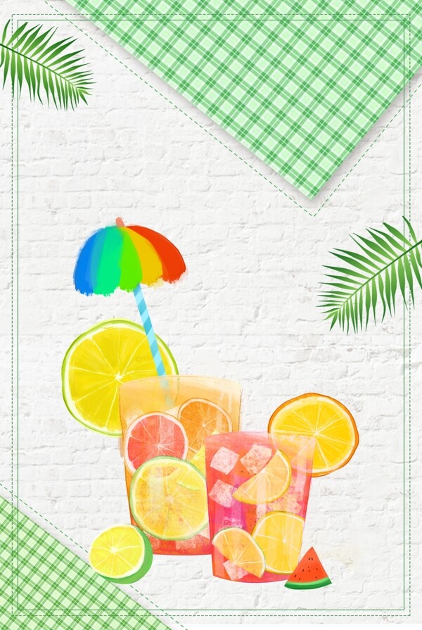 夏季水果饮料海报