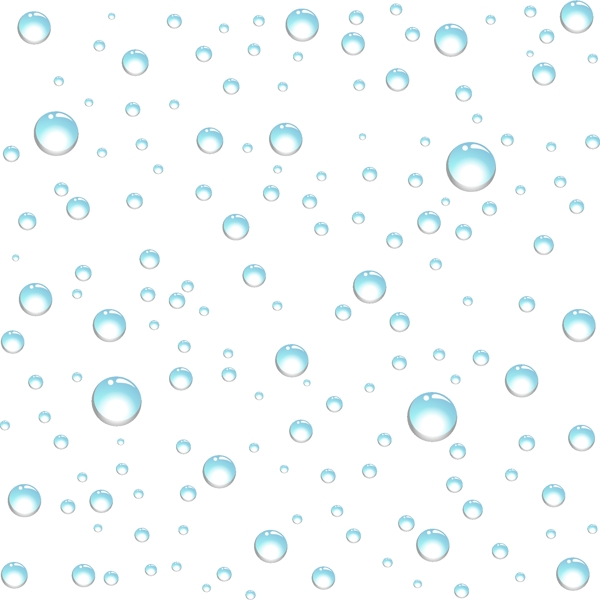 透明质感浅蓝色水滴元素