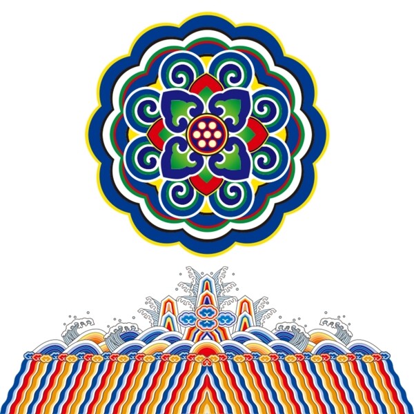 民族古典彩色花紋