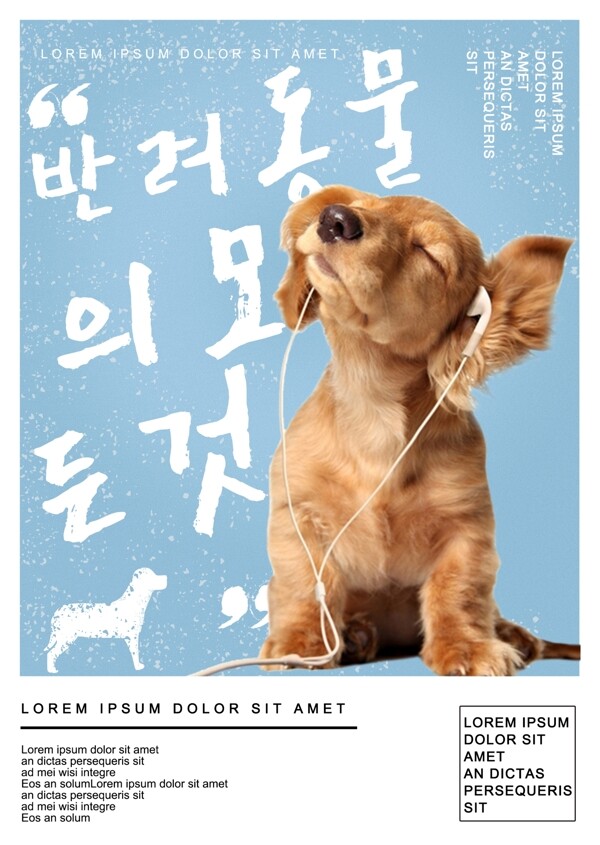 蓝色韩式宣传海报