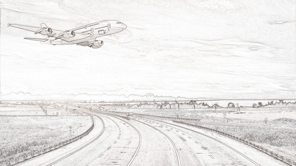 素描航空