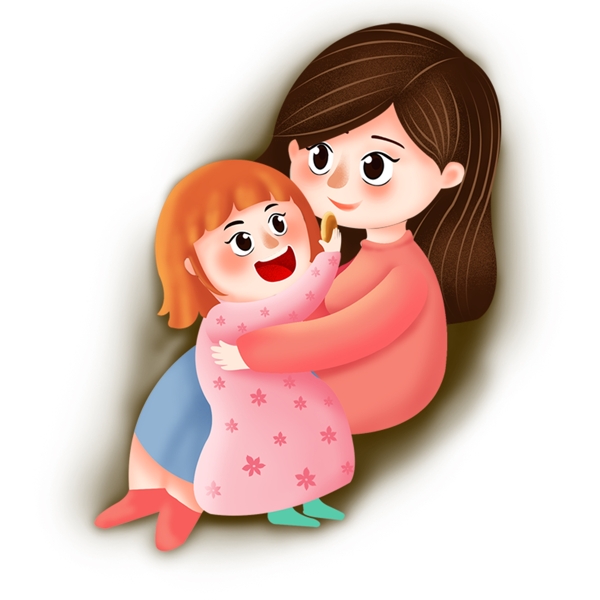 人物女孩報(bào)著寶寶