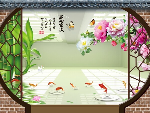 新中式背景墻