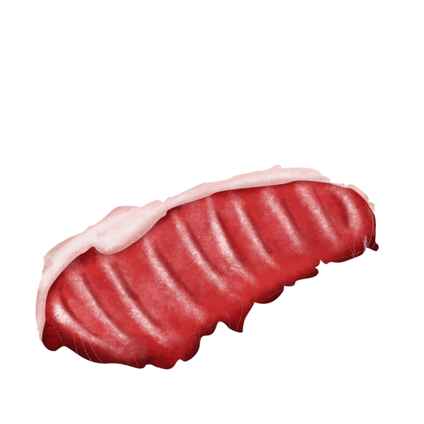 红色肉类羊肉羊排食材美食美味手绘写实免扣
