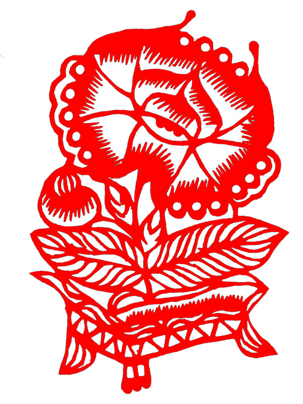 花鳥窗花剪紙民間美術(shù)0128
