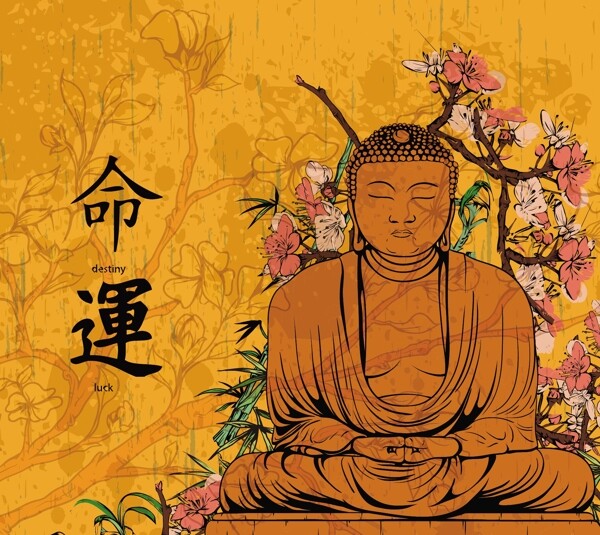花卉背景矢量垃圾佛像