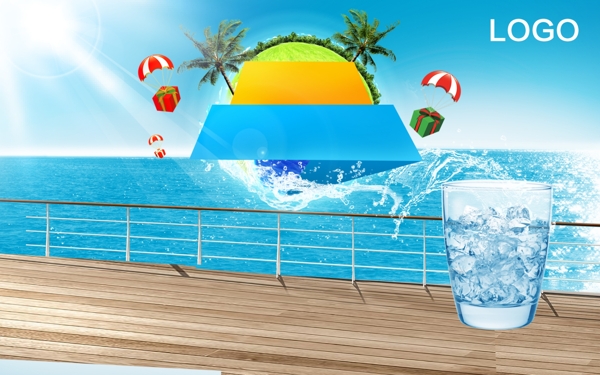 夏日清涼背景圖圖片