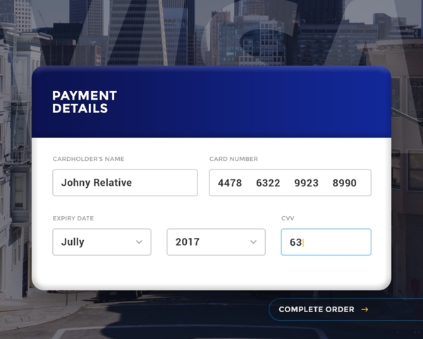 信用卡付款界面网页UI设计素材
