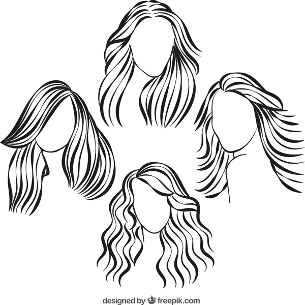 手繪女子發(fā)式