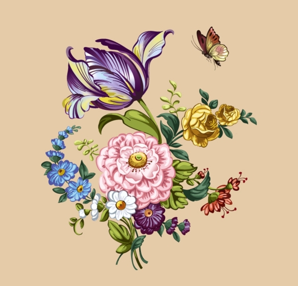 蝴蝶與花圖片