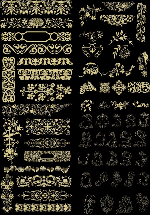 金絲線古典花紋psd圖片