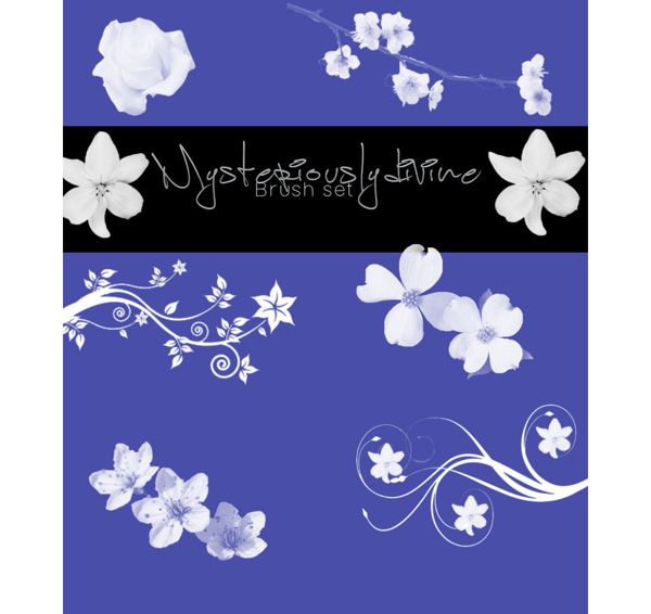 時(shí)尚花朵花藤PS筆刷