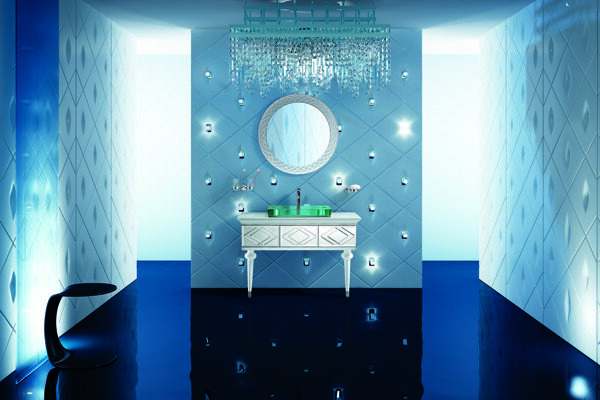 蓝色水晶宫玻璃浴室图片