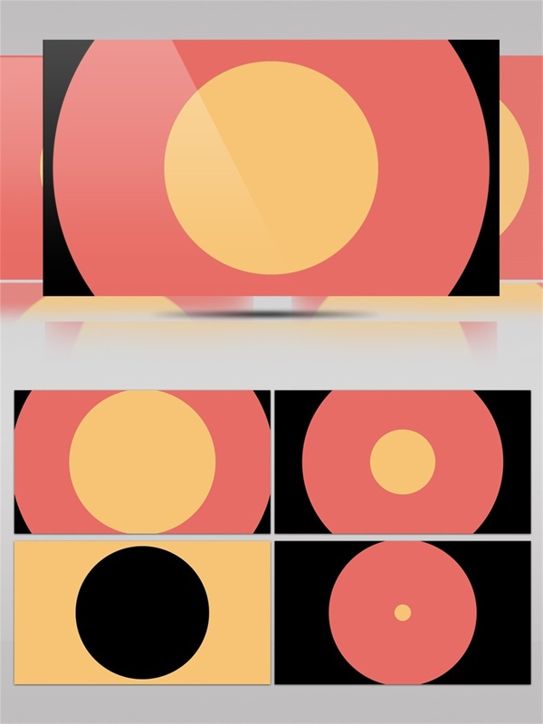 三色圆形图案动画视频素材