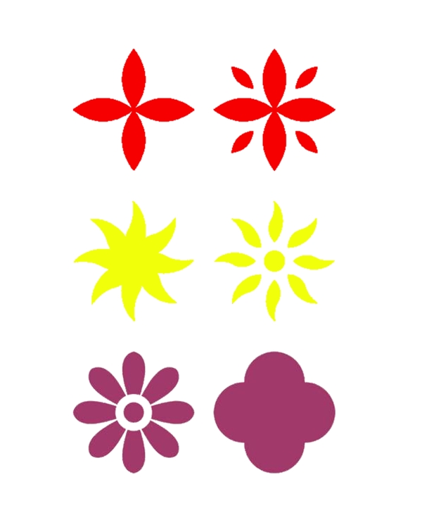 花朵彩色图标素材