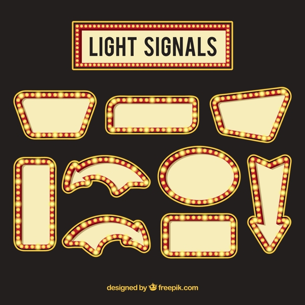 9款创意空白信号灯设计矢量图