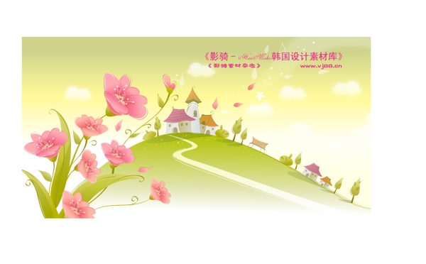 夢幻風景HanMaker韓國設計素材庫背景花紋底紋抽象線條