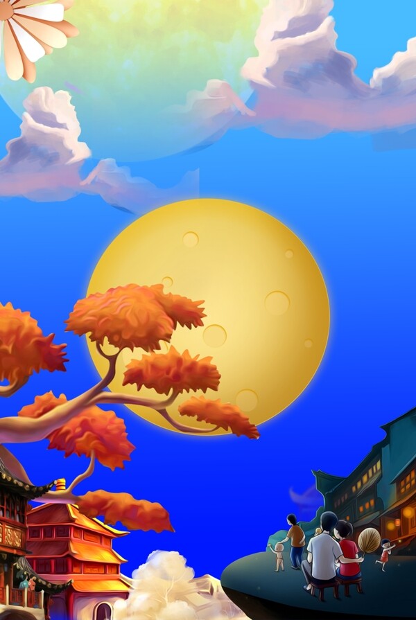 立秋廣告背景海報