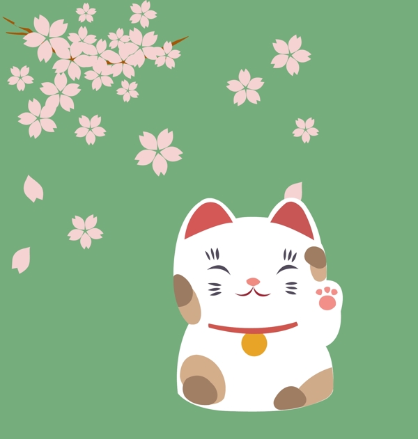 樱花树下的猫