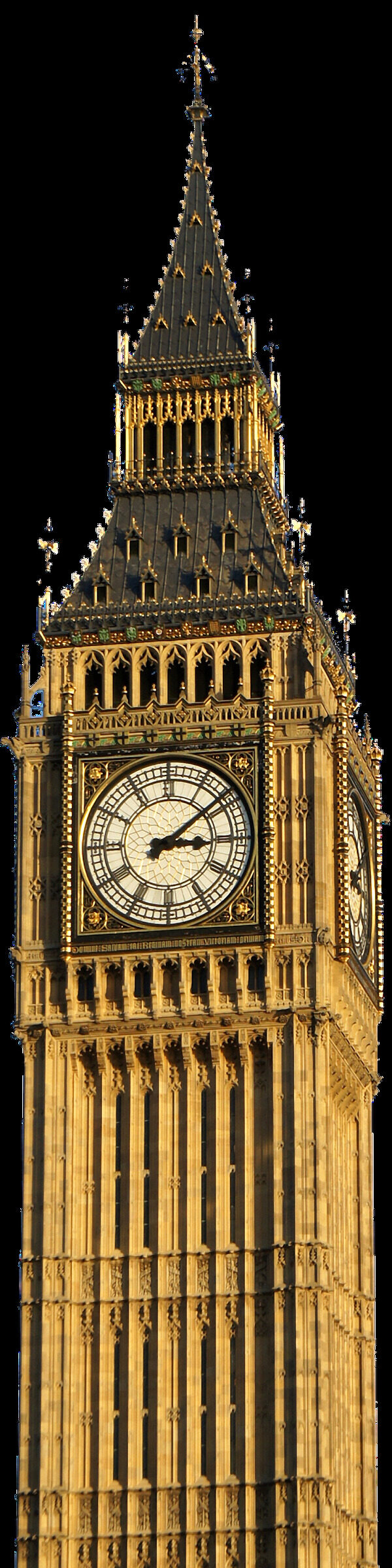 黄色伦敦大本钟建筑免抠png透明图层素材