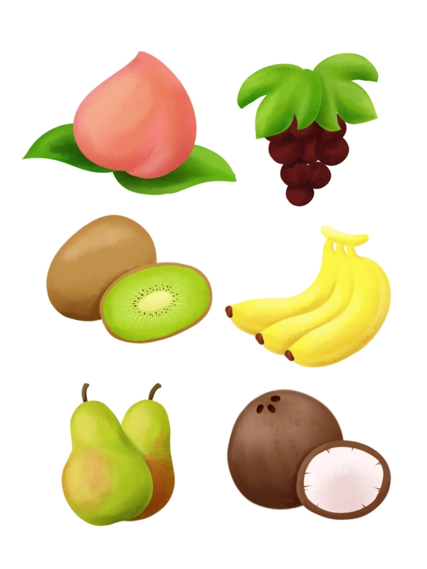 简约手绘水果新鲜健康食品可商用元素素材