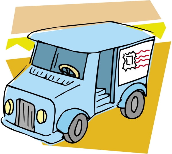 汽車郵遞車矢量EPS格式0008