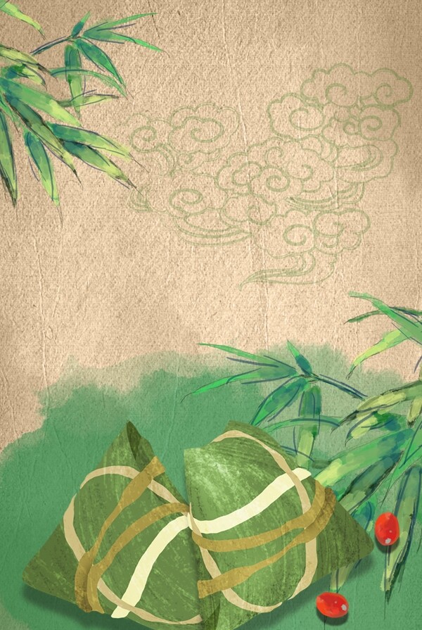简约端午节中国风传统节日背景海报