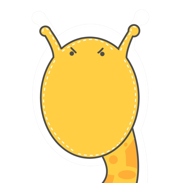 黃色的長頸鹿報框插畫