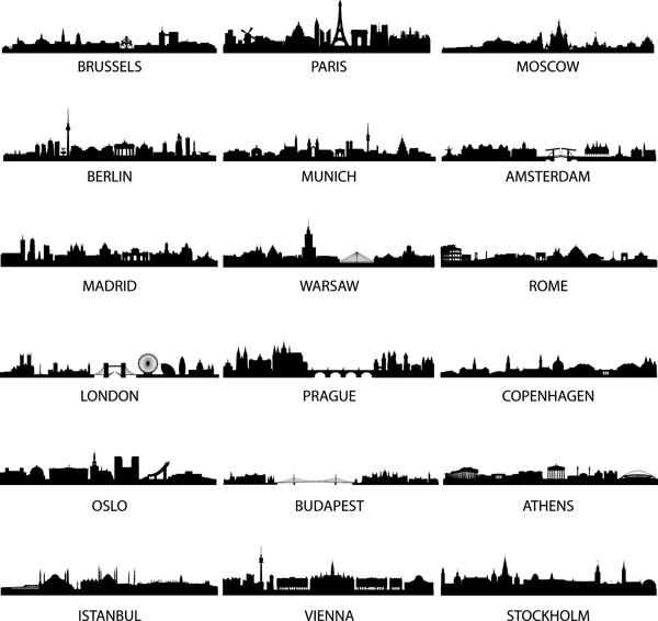 城市剪影矢量图
