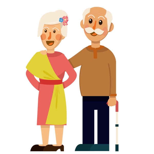 旧的奶奶和爷爷的胡子头发白色黄色粉红色棕色