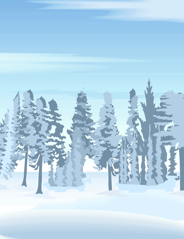 矢量雪景插畫28