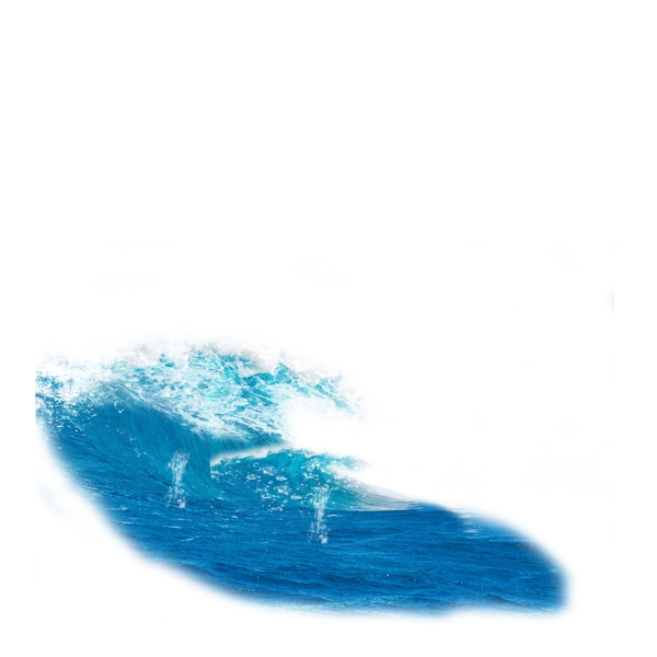 蓝色大海白色浪花元素