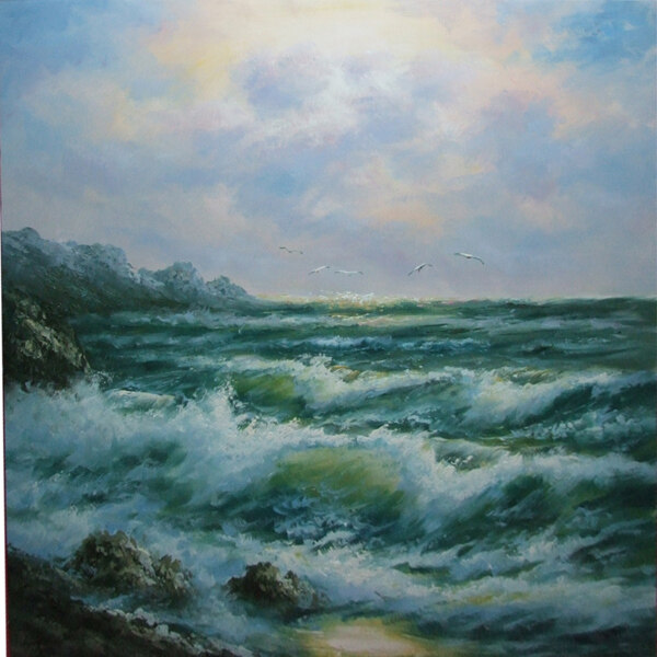 油畫大海圖片