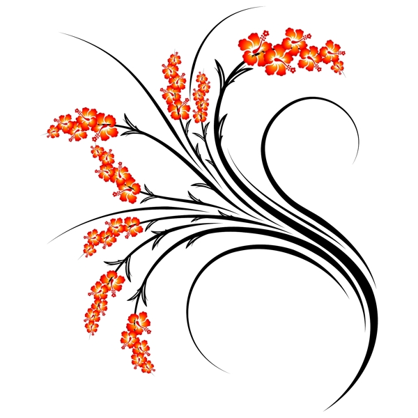 紅花矢量素材