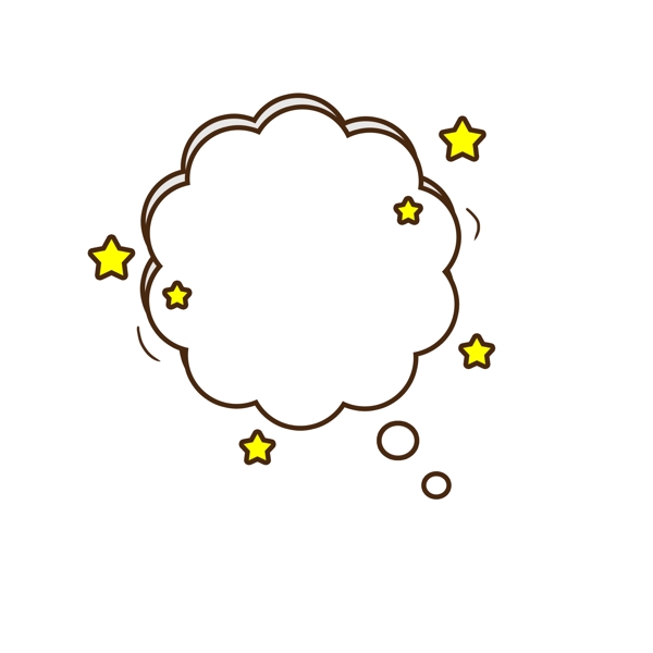 卡通可爱星星白云气泡框对话框边框矢量元素