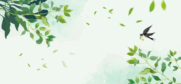 二十四節(jié)氣春分小清新綠色上新banner