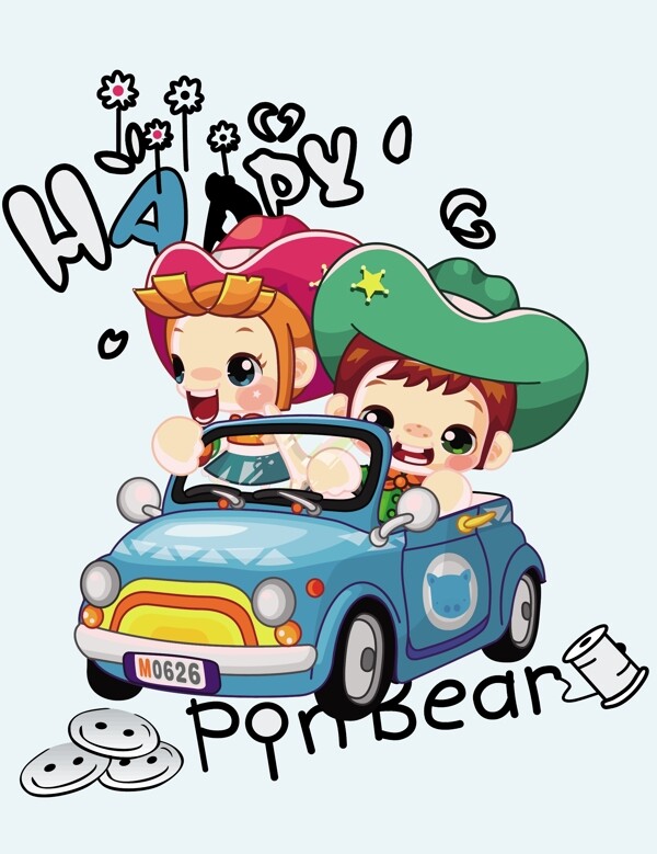 卡通丁丁車兒童卡通