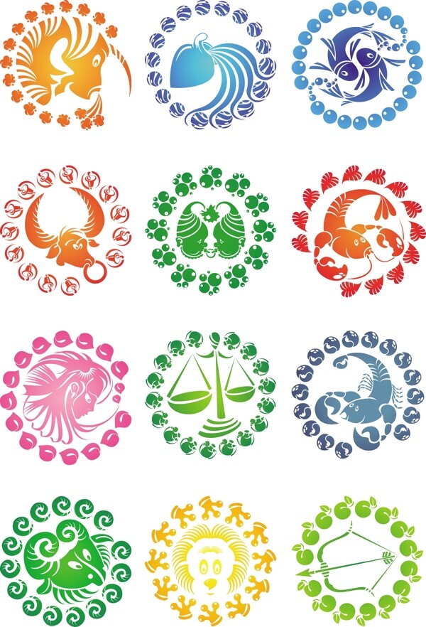 十二星座創(chuàng)意圖標