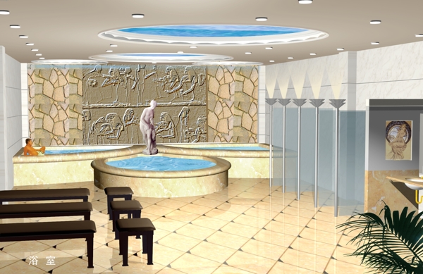 某酒店浴室设计效果图图片