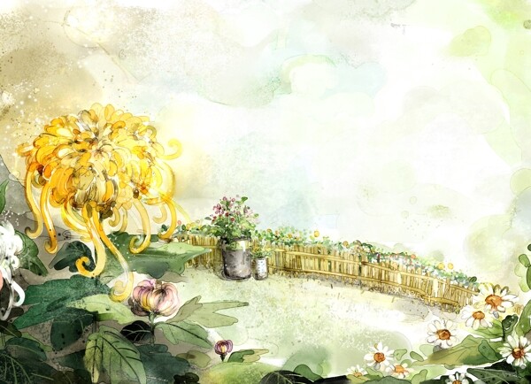 植物風(fēng)景背景素材PSD