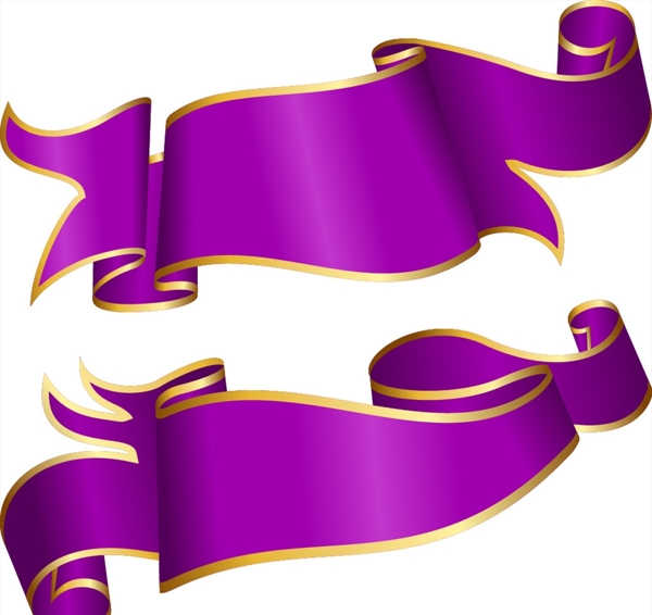 矢量紫色时尚高档彩带