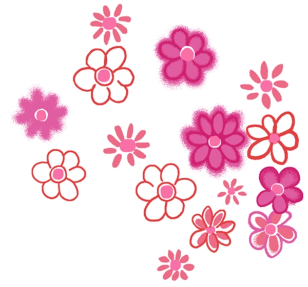 彩绘花草装饰图案分层素材PSD格式0042