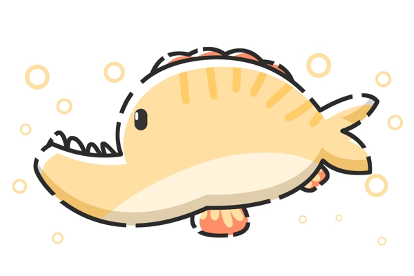 尖嘴鱼动物图案